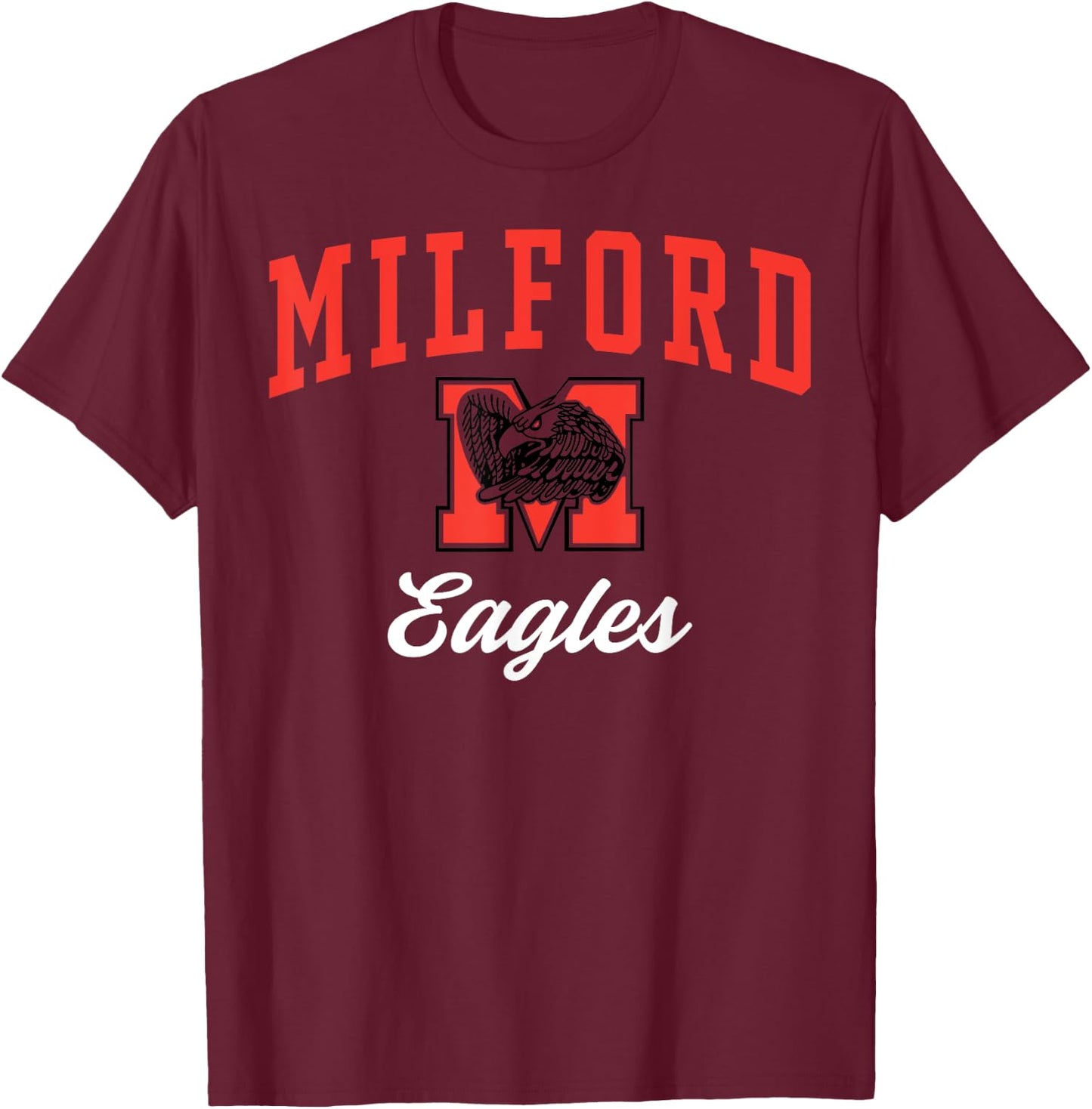 Milford High School Eagles C3 T-Shirt - T-Shirt | Maroon