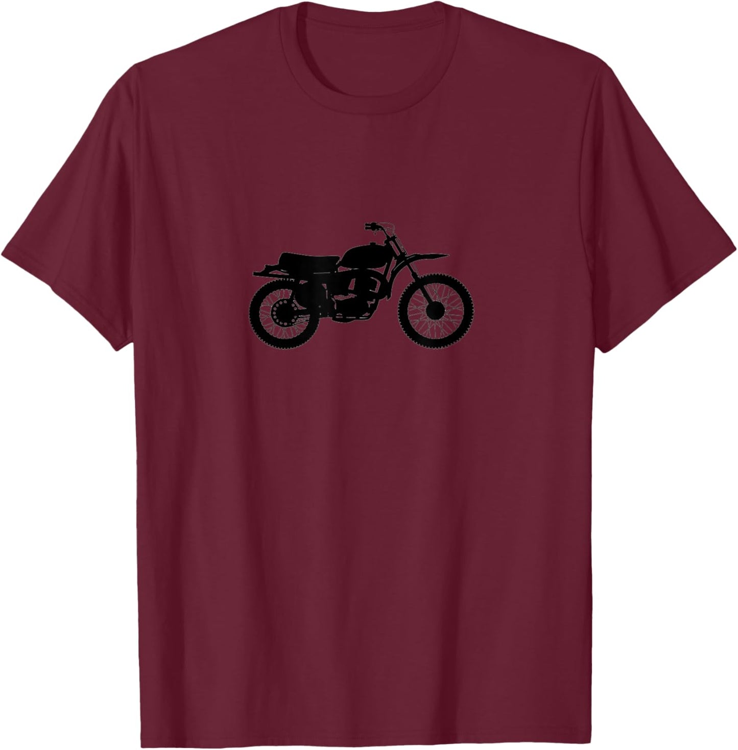 Black Motorcycle T-Shirt - T-Shirt | Maroon