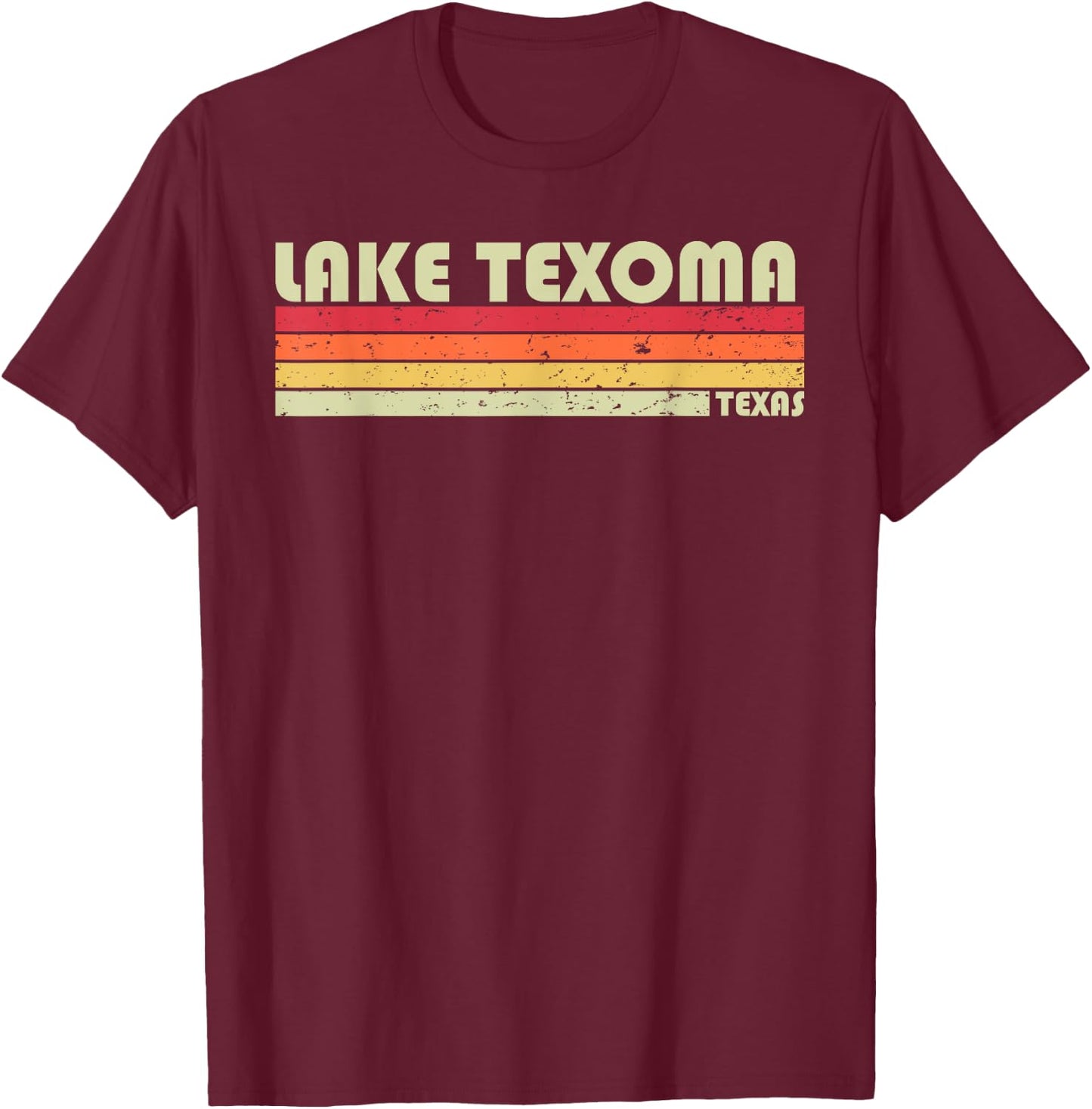 LAKE TEXOMA TEXAS Funny Fishing Camping Summer Gift T-Shirt - T-Shirt | Maroon