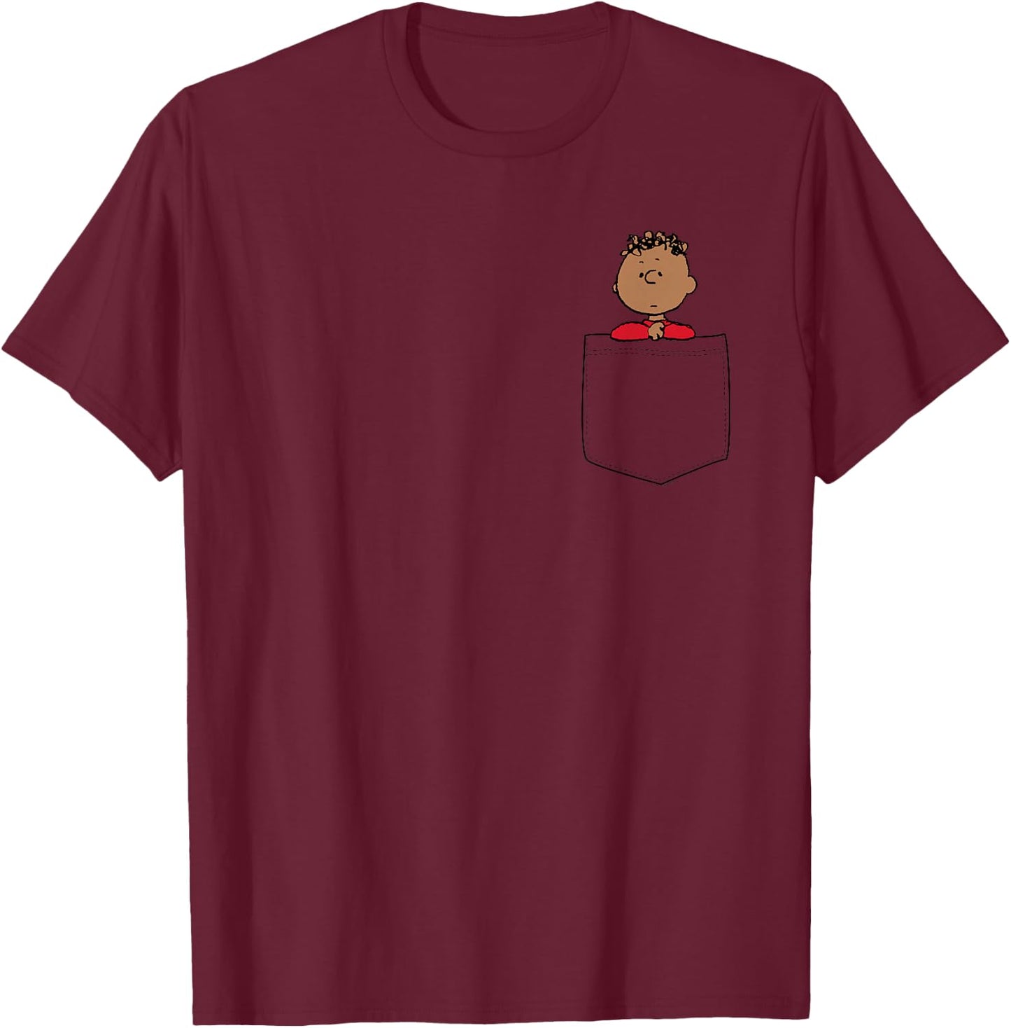 Peanuts Franklin Faux Pocket T-Shirt - T-Shirt | Maroon
