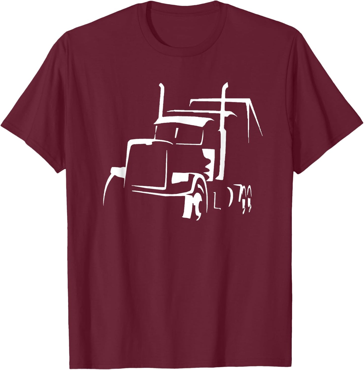 18 Wheeler Semi Truck Shirt for Truck Drivers Who Love OTR T-Shirt - T-Shirt | Maroon