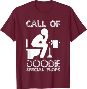 Call Of Doodie Special Plops Funny Nerd Gamer Design T-Shirt - T-Shirt | Maroon