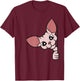 Cute Sphynx Cat Peeking From Side Women Kids T-Shirt - T-Shirt | Maroon