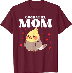 Cockatiel Mom Mother Bird Lover Ornithology Mother's Day T-Shirt - T-Shirt | Maroon