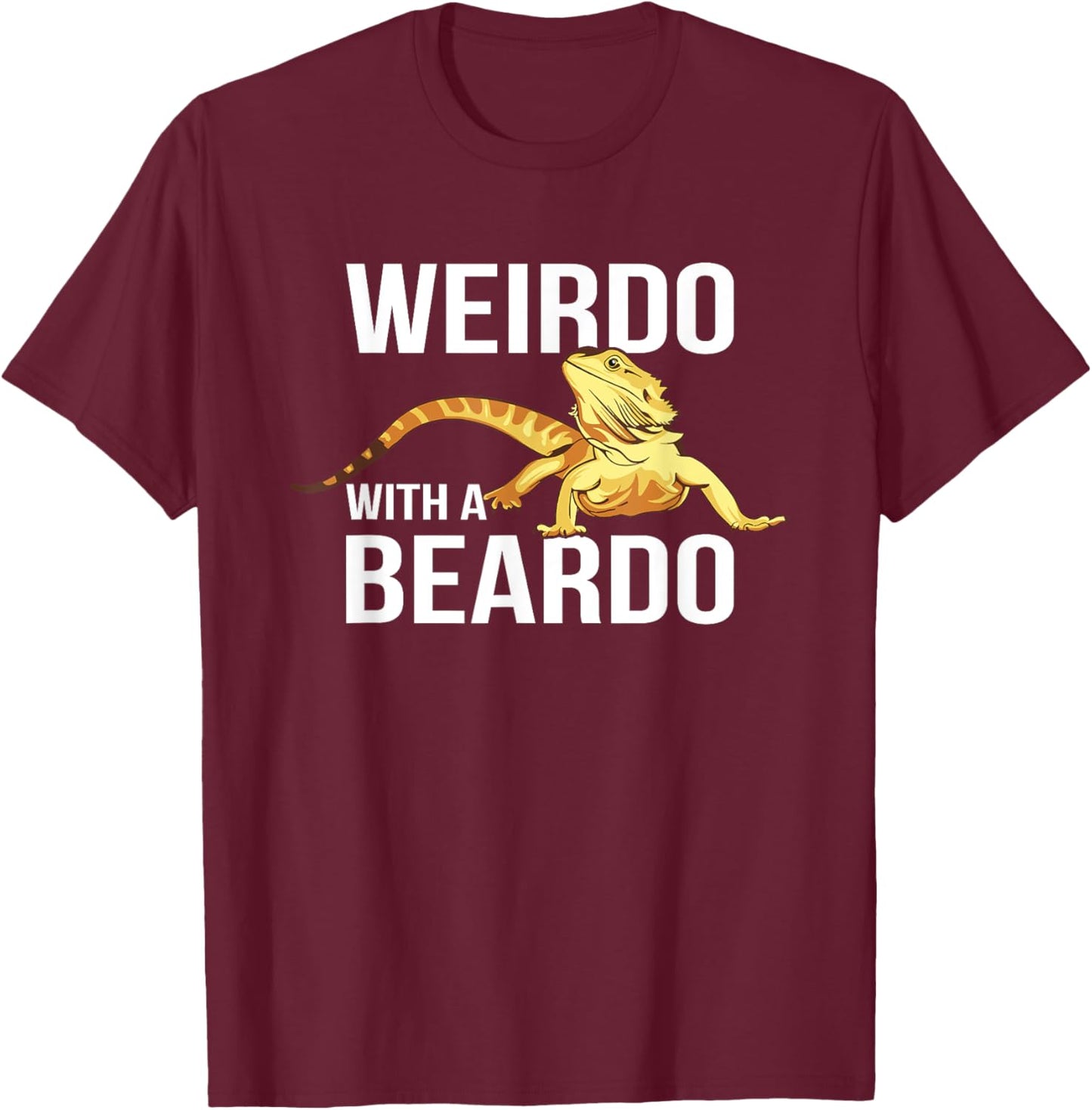 Weirdo with a Beardo, retro vintage Bearded Dragon T-Shirt - T-Shirt | Maroon