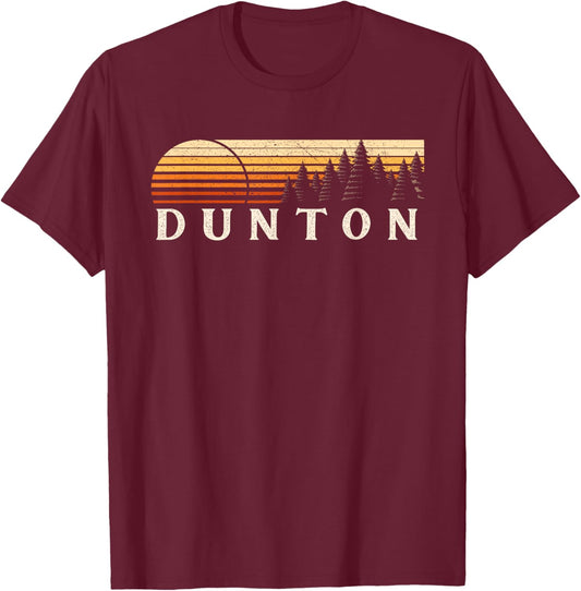 Dunton, CO Vintage Evergreen Sunset Eighties Retro T-Shirt - T-Shirt | Maroon