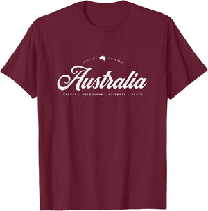 Australia Vintage Retro T-Shirt - T-Shirt | Maroon