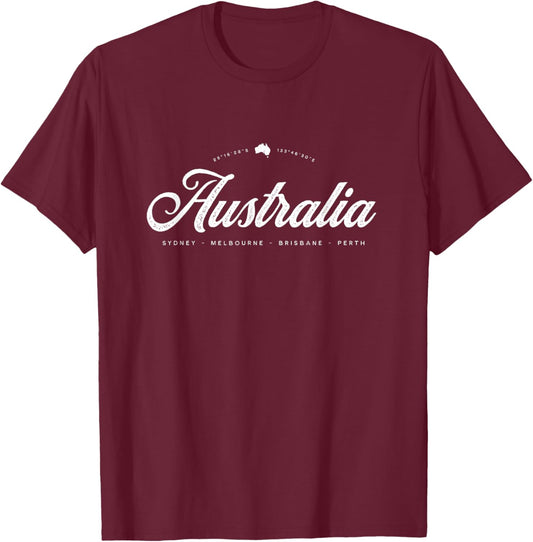 Australia Vintage Retro T-Shirt - T-Shirt | Maroon