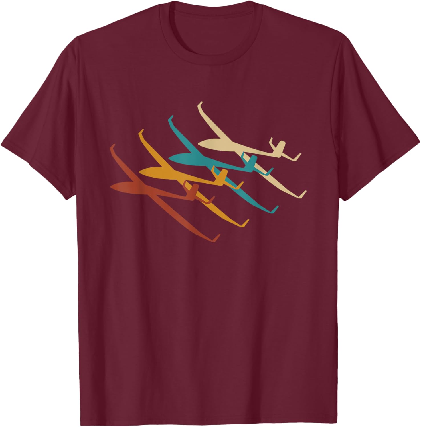 Glider Glider Pilot Retro T-Shirt - T-Shirt | Maroon
