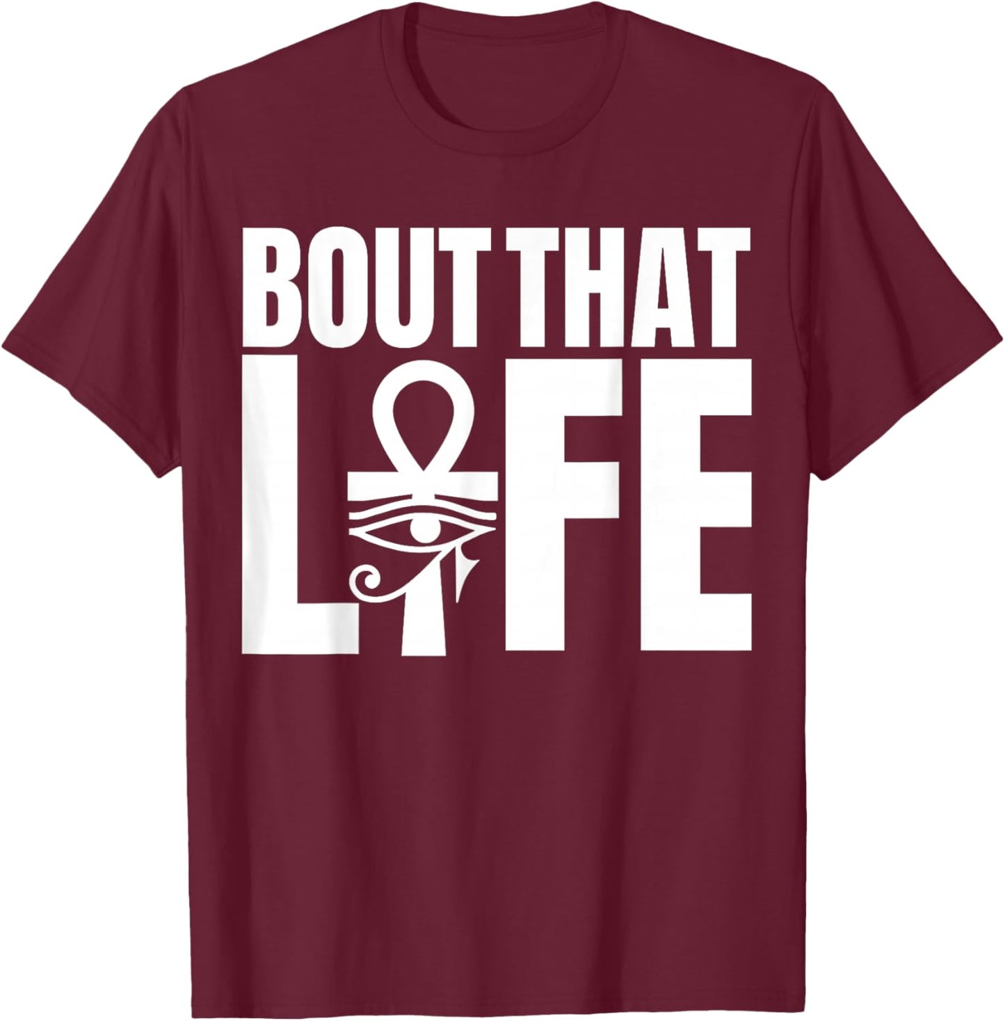 Ancient Egyptian Ankh Eye Of Horus Kemetic Egpyt T-Shirt - T-Shirt | Maroon