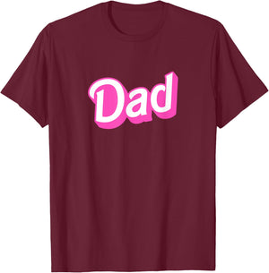 Dad Pink & White Overlapping Font Halloween Costume T-Shirt - T-Shirt | Maroon