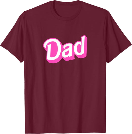 Dad Pink & White Overlapping Font Halloween Costume T-Shirt - T-Shirt | Maroon