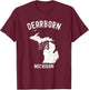 Dearborn Michigan MI 313 Vintage Athletic Style T-Shirt - T-Shirt | Maroon
