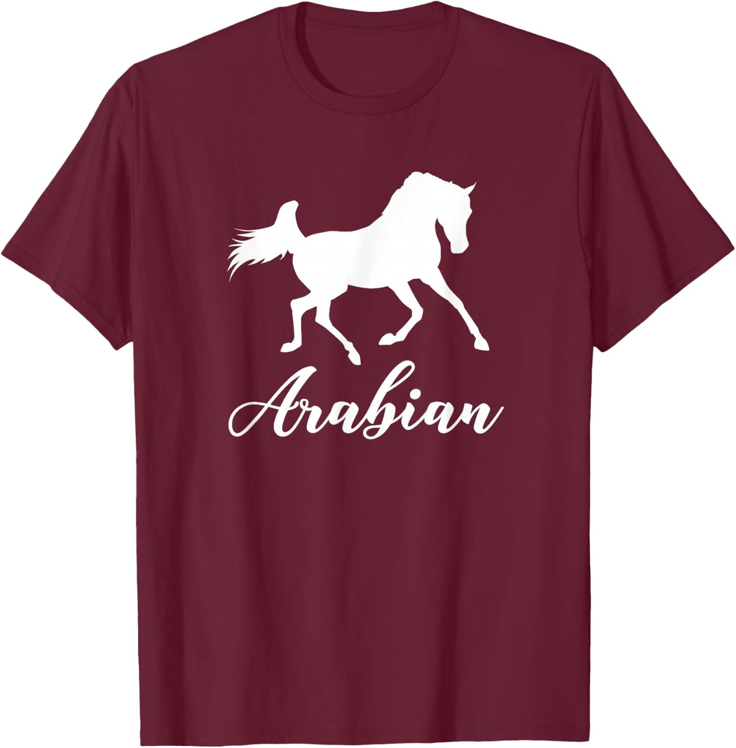 Silhouette of Arabian Horse T-Shirt - T-Shirt | Maroon