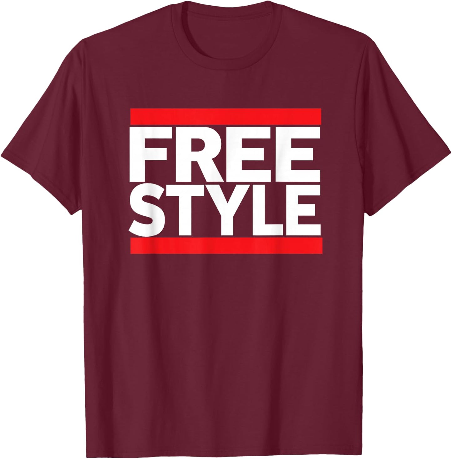 Freestyle Music Fan 80s Retro Rap Style Graphic T-Shirt - T-Shirt | Maroon