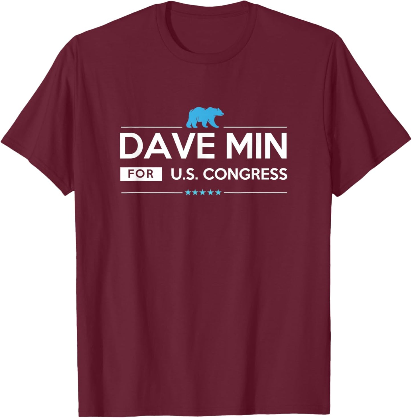 Dave Min California 47th District for Congress CA47 2026 T-Shirt - T-Shirt | Maroon