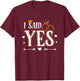 I Asked I Said Yes Engagement Reveal Announcement Matching T-Shirt - T-Shirt | Maroon
