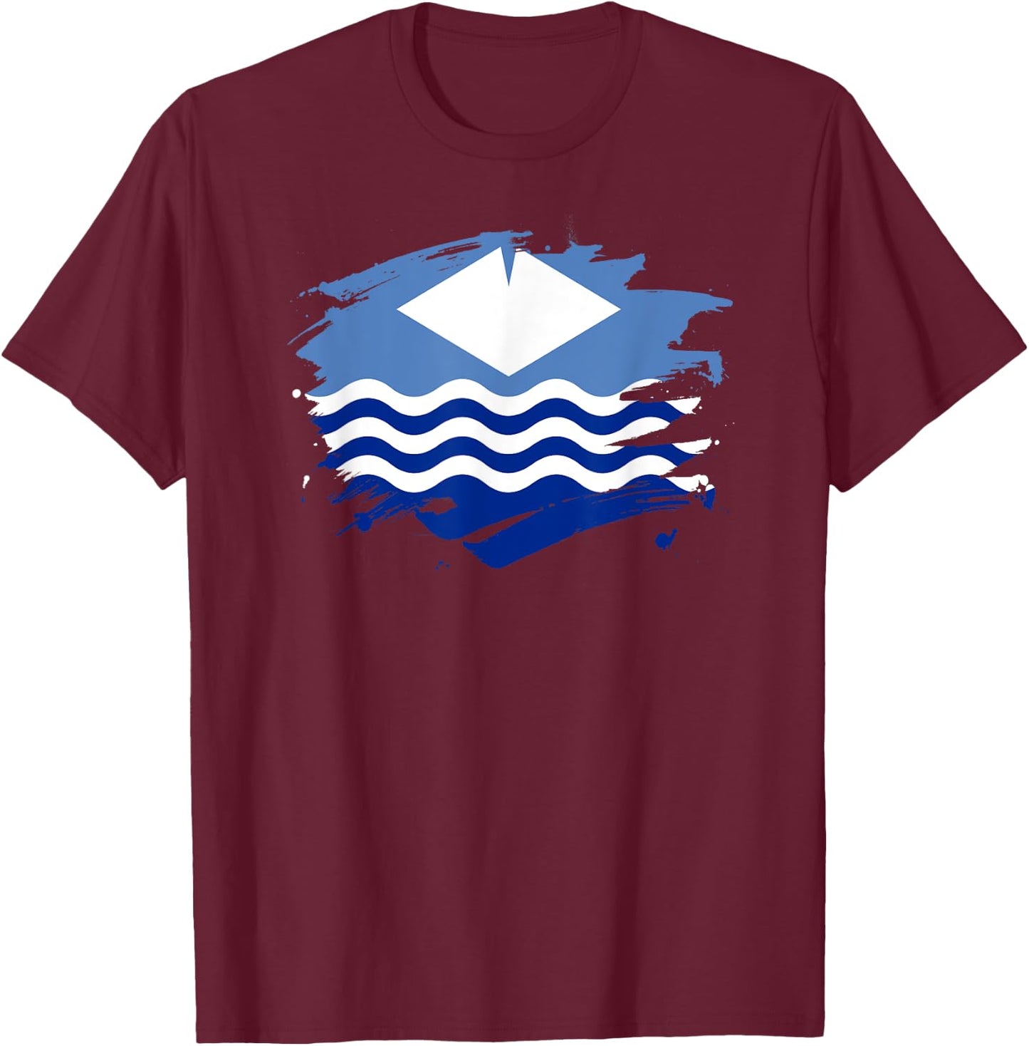 Isle of Wight Paint Splatter Flag - Island Pride T-Shirt - T-Shirt | Maroon