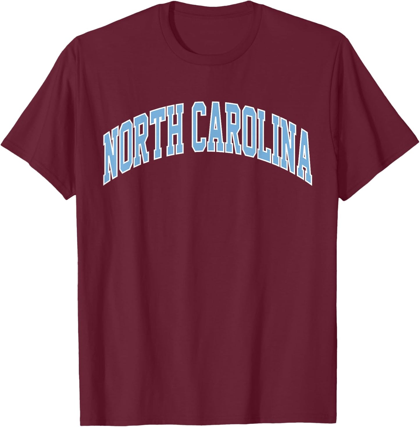 Retro North Carolina Blue Souvenir Simple North Carolina T-Shirt - T-Shirt | Maroon