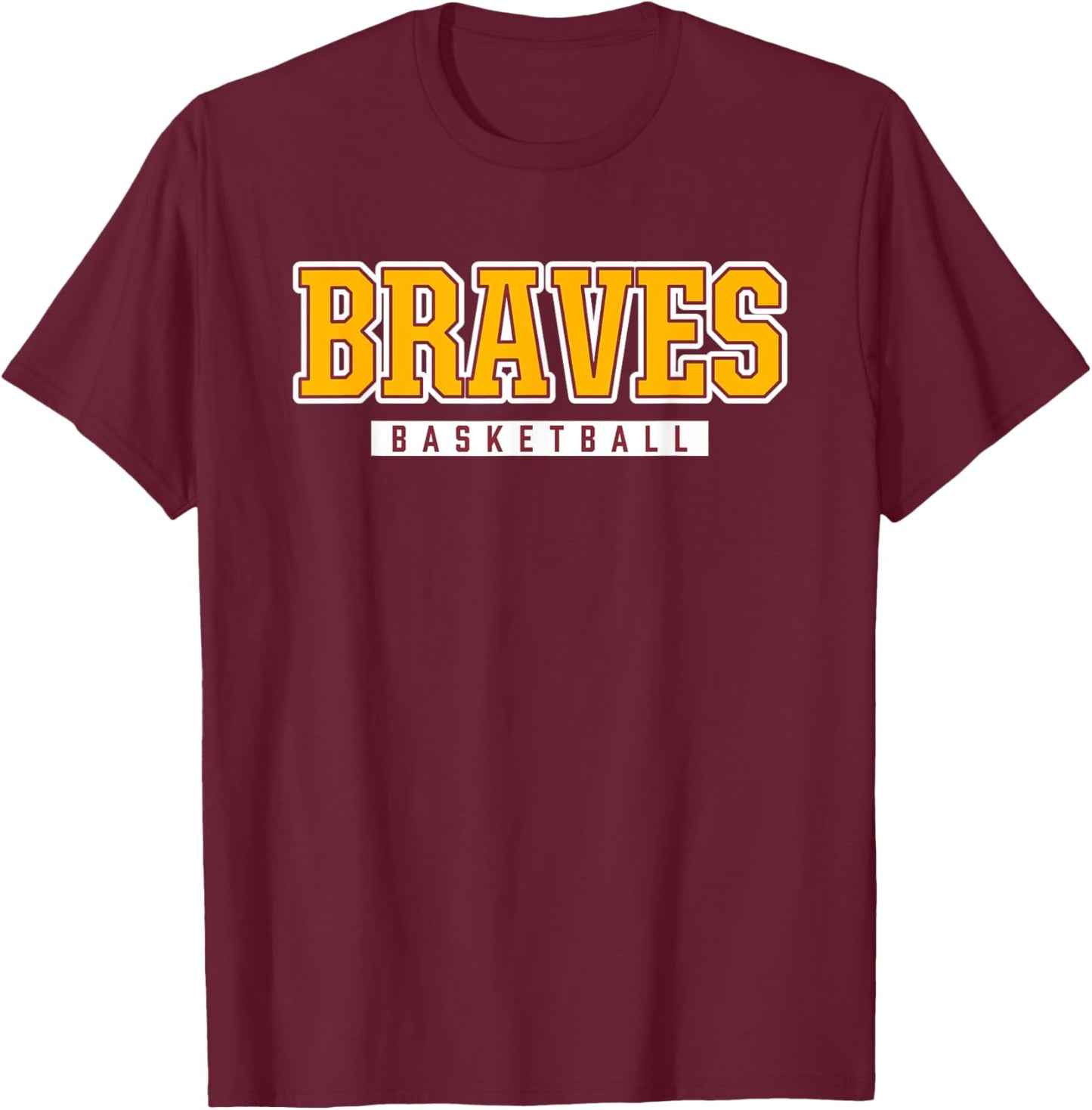 Braves Basketball Cherokee High School T-Shirt - T-Shirt | Maroon