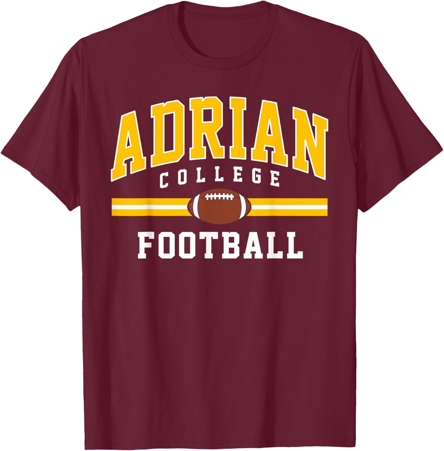 Adrian College Football Arch Vintage Design Women T-Shirt - T-Shirt | Maroon