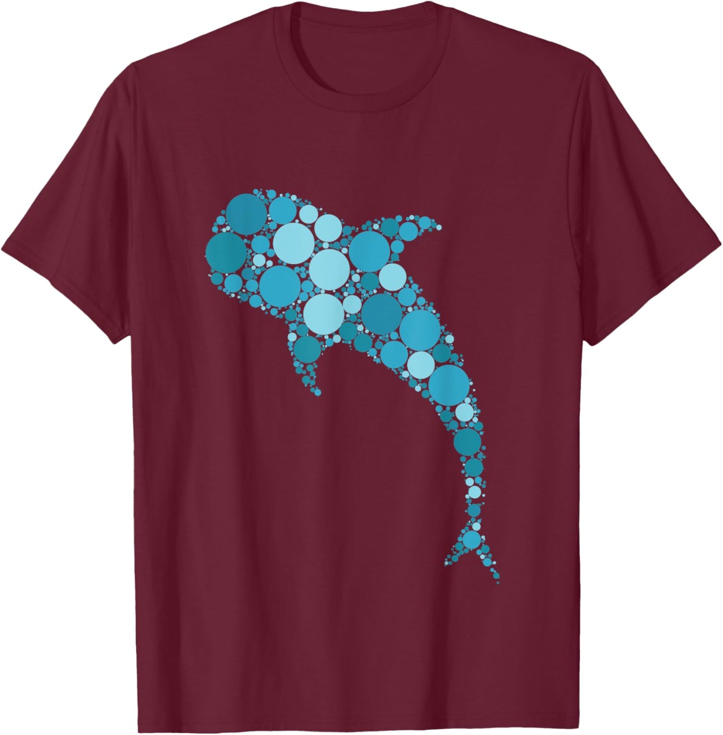 Blue Polka Dot Shark International Dot Day Funny T-Shirt - T-Shirt | Maroon