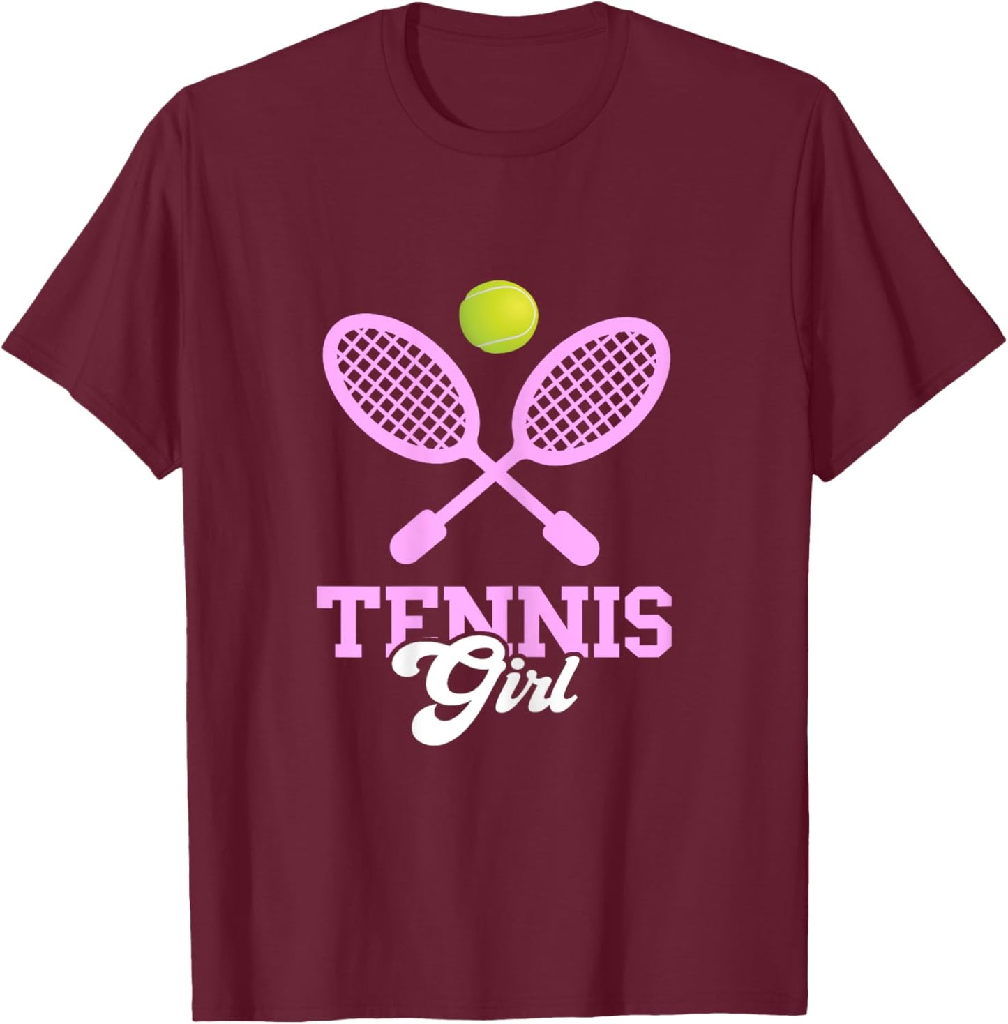 Tennis Girl Tennis Lover Tennis Racquet Tennis Player T-Shirt - T-Shirt | Maroon
