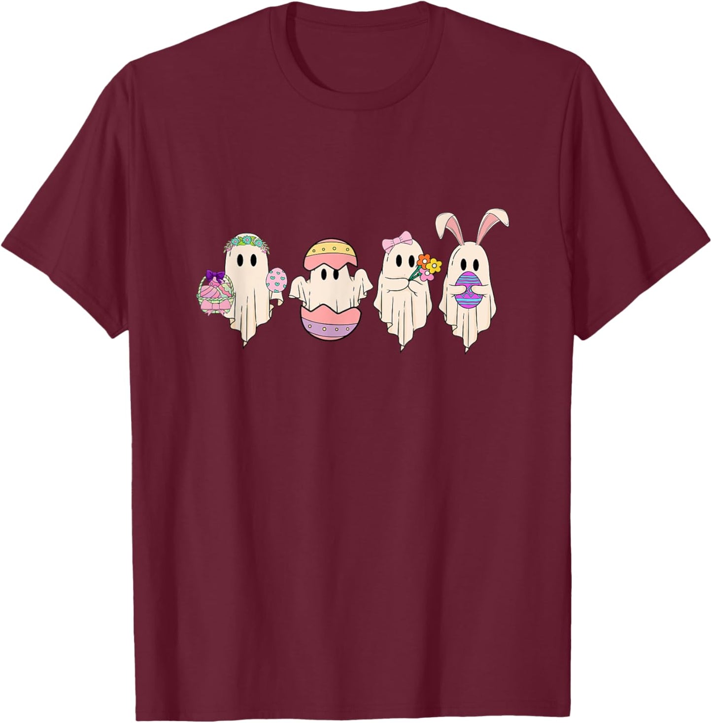 Cute Easter Ghost T-Shirt - T-Shirt | Maroon