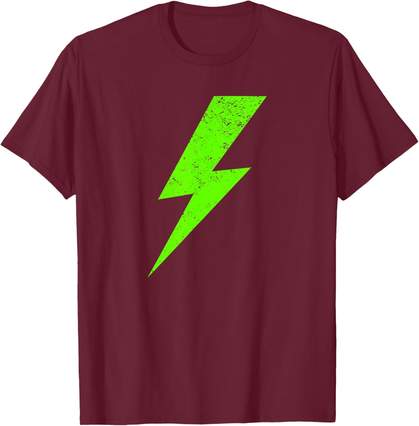 Simple Lightning Green Bolt T-Shirt - T-Shirt | Maroon