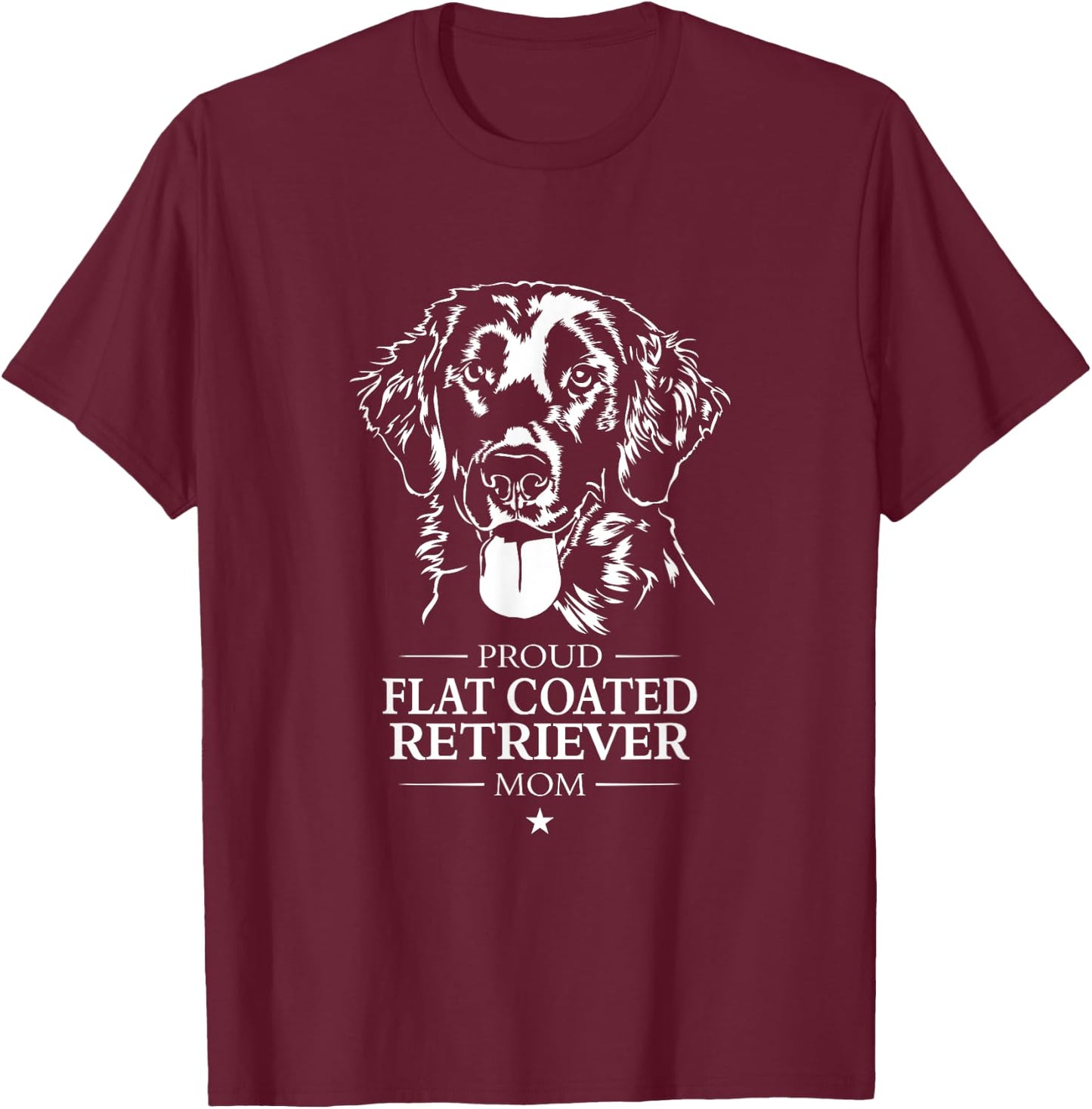 Proud Flat Coated Retriever mom dog mom Retriever dog T-Shirt - T-Shirt | Maroon
