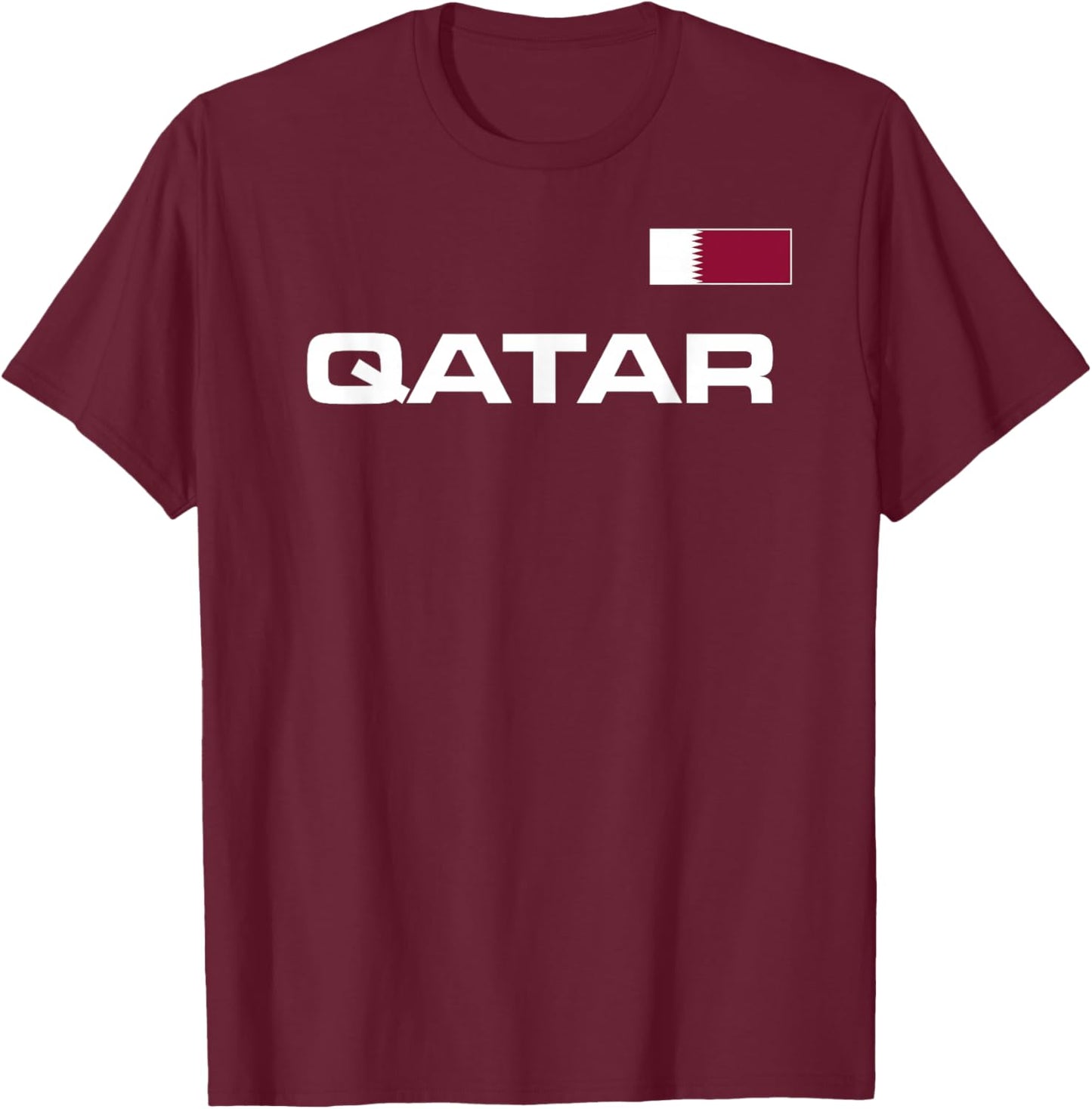 Qatar Flag Sporty Jersey Qatari Athletic Style T-Shirt - T-Shirt | Maroon