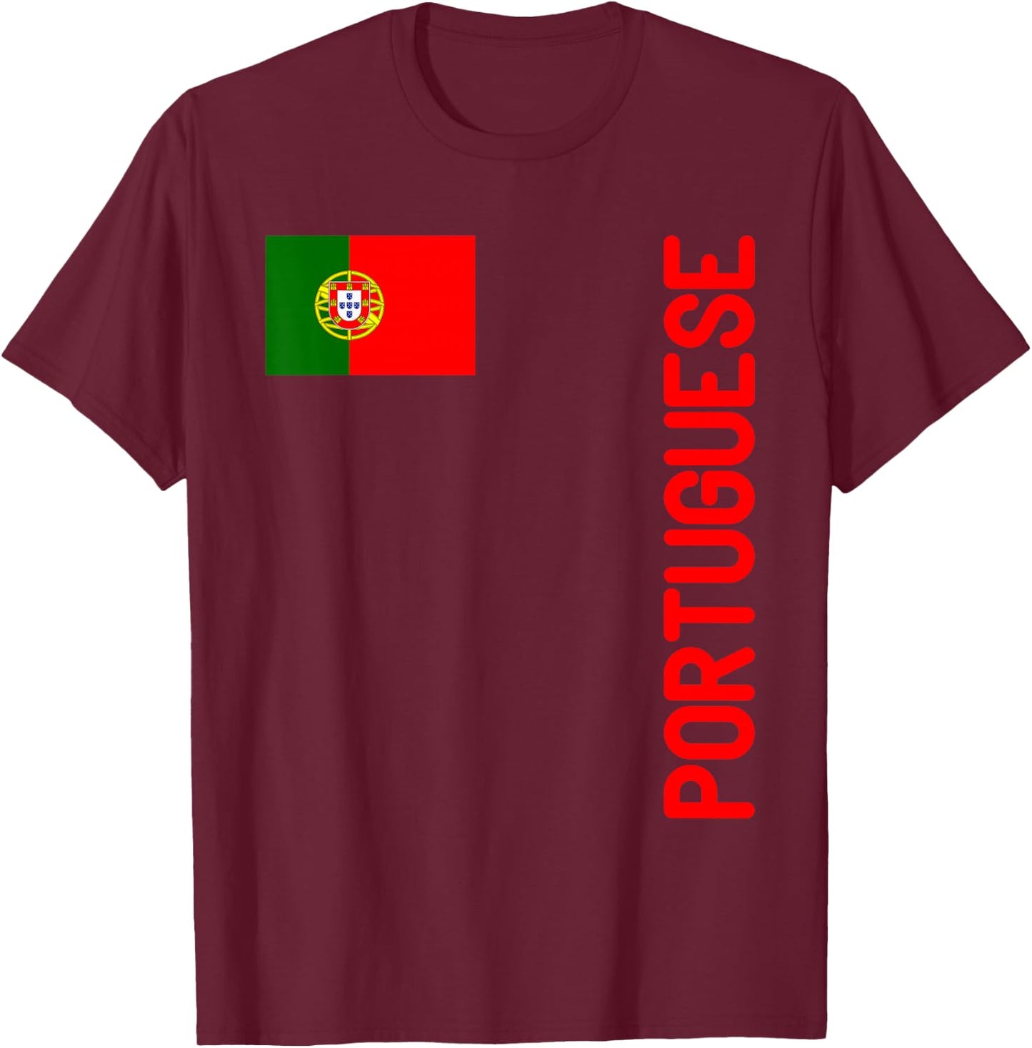 Portuguese Flag And Portugal Roots T-Shirt - T-Shirt | Maroon