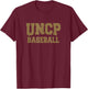 UNCP Baseball Braves Apparel Sports Fan T-Shirt - T-Shirt | Maroon