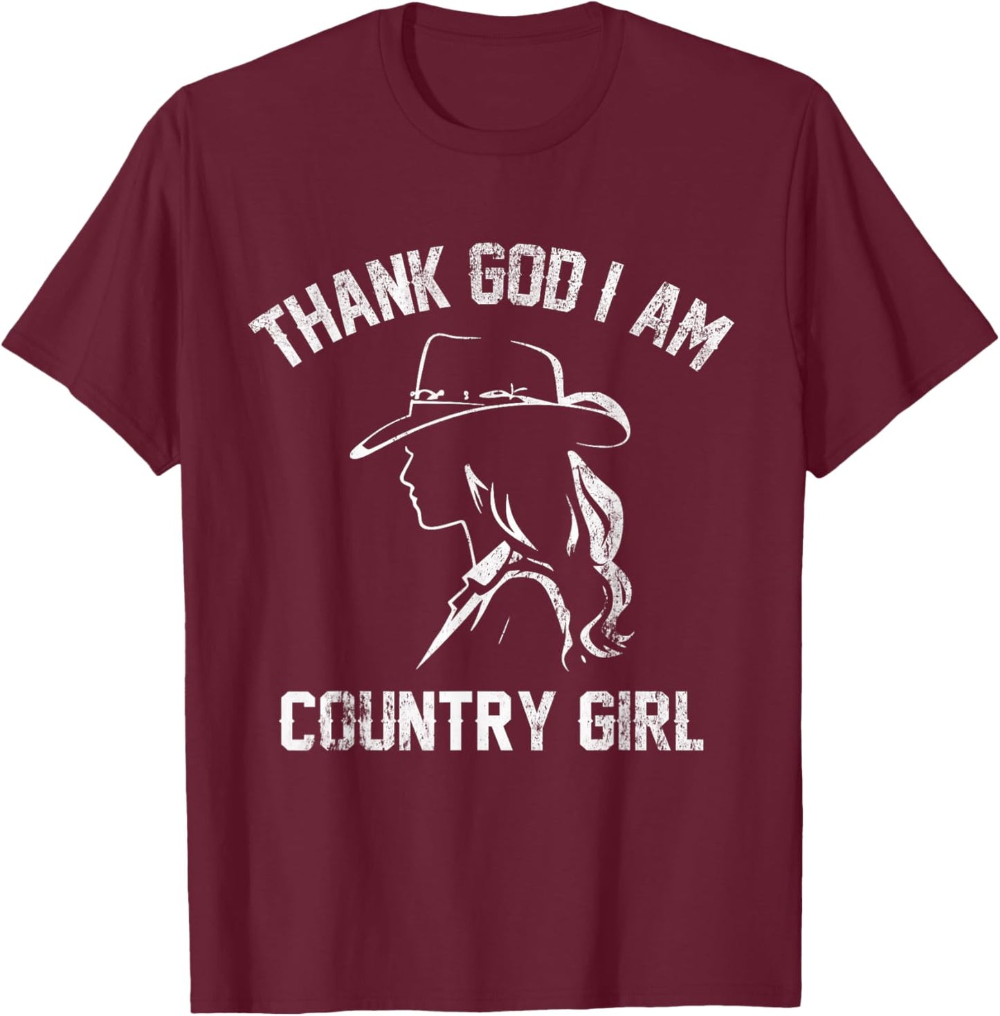 Vintage Thank God I'm A Country Music Girl Women Cool Ideas T-Shirt - T-Shirt | Maroon