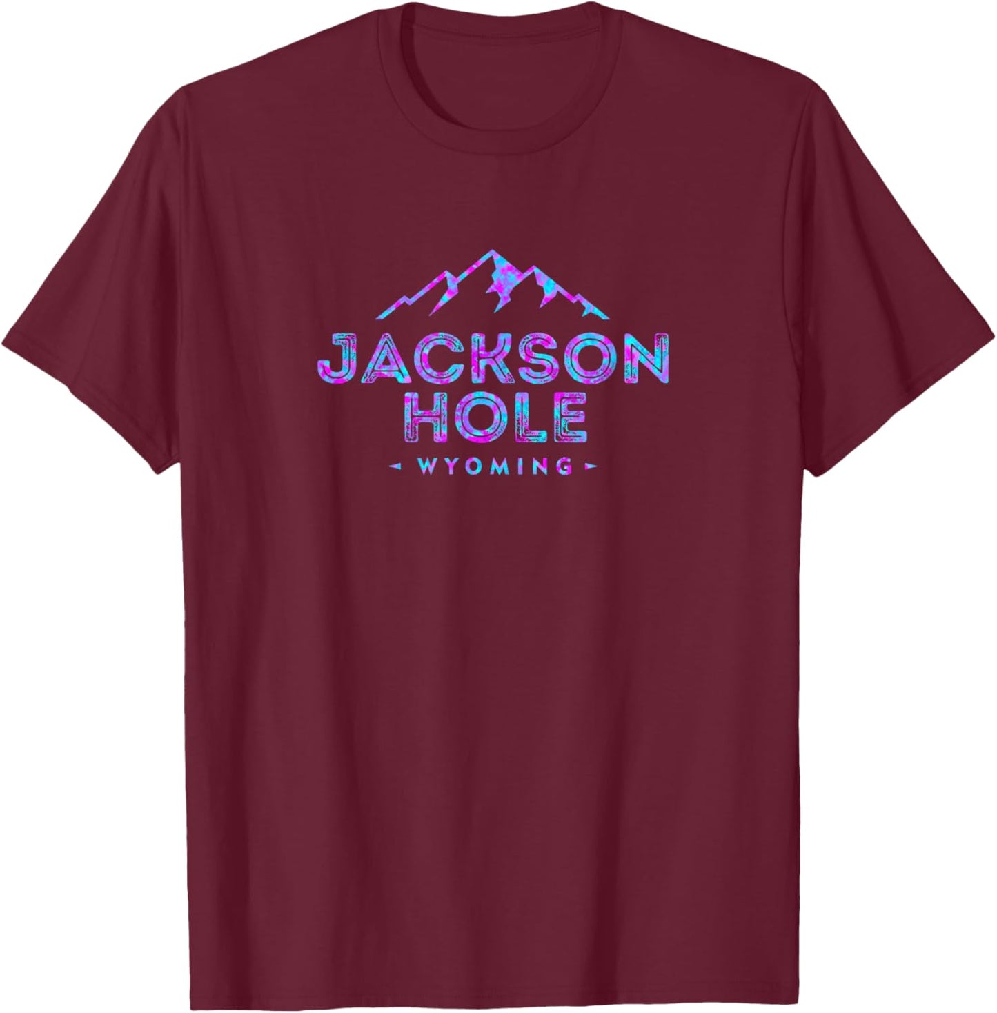 Retro Jackson Hole Wyoming Colorful Vintage Girls T-Shirt - T-Shirt | Maroon