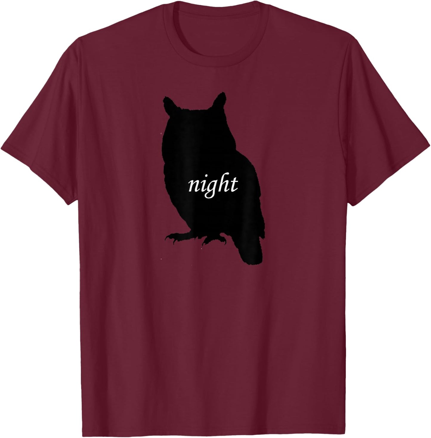 Night Owl! Silhouette T-Shirt - T-Shirt | Maroon