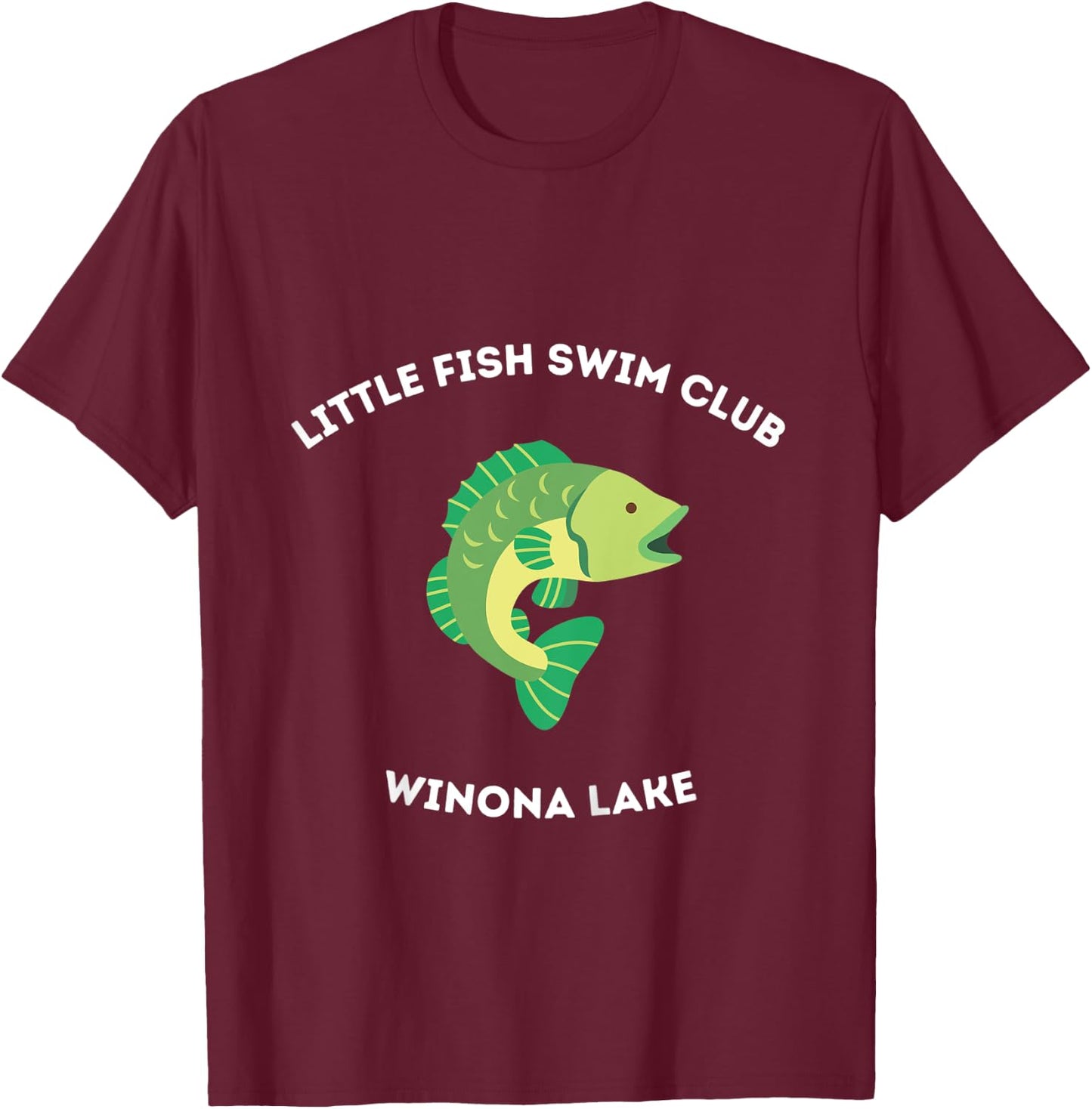 Kids Winona Lake, Indiana - Little Fish Cute T-Shirt - T-Shirt | Maroon
