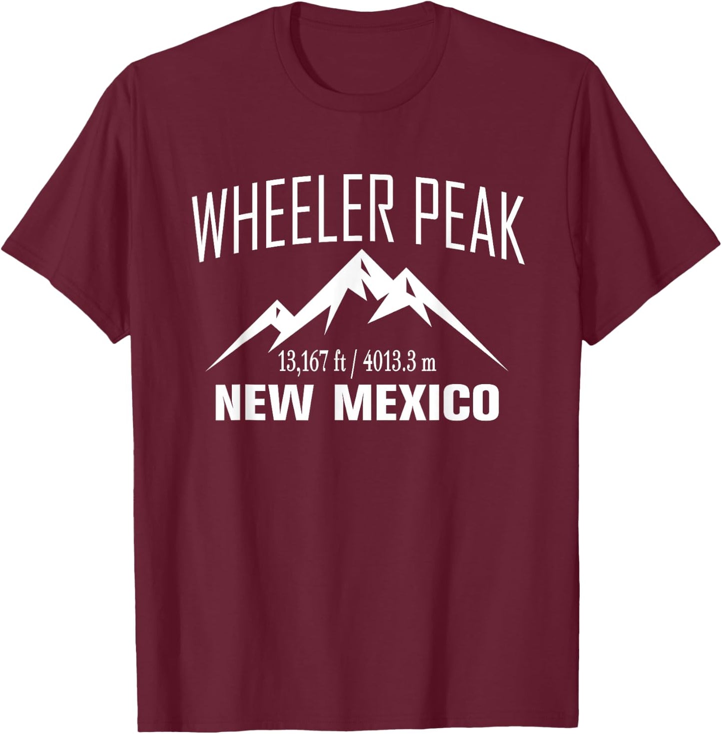 WHEELER PEAK NEW MEXICO Climbing Summit Club Outdoor Gift T-Shirt - T-Shirt | Maroon