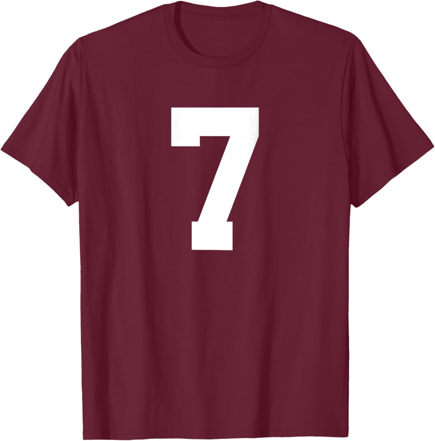 Number 7 (on Back) Sports Team Jersey Number T-Shirt - T-Shirt | Maroon