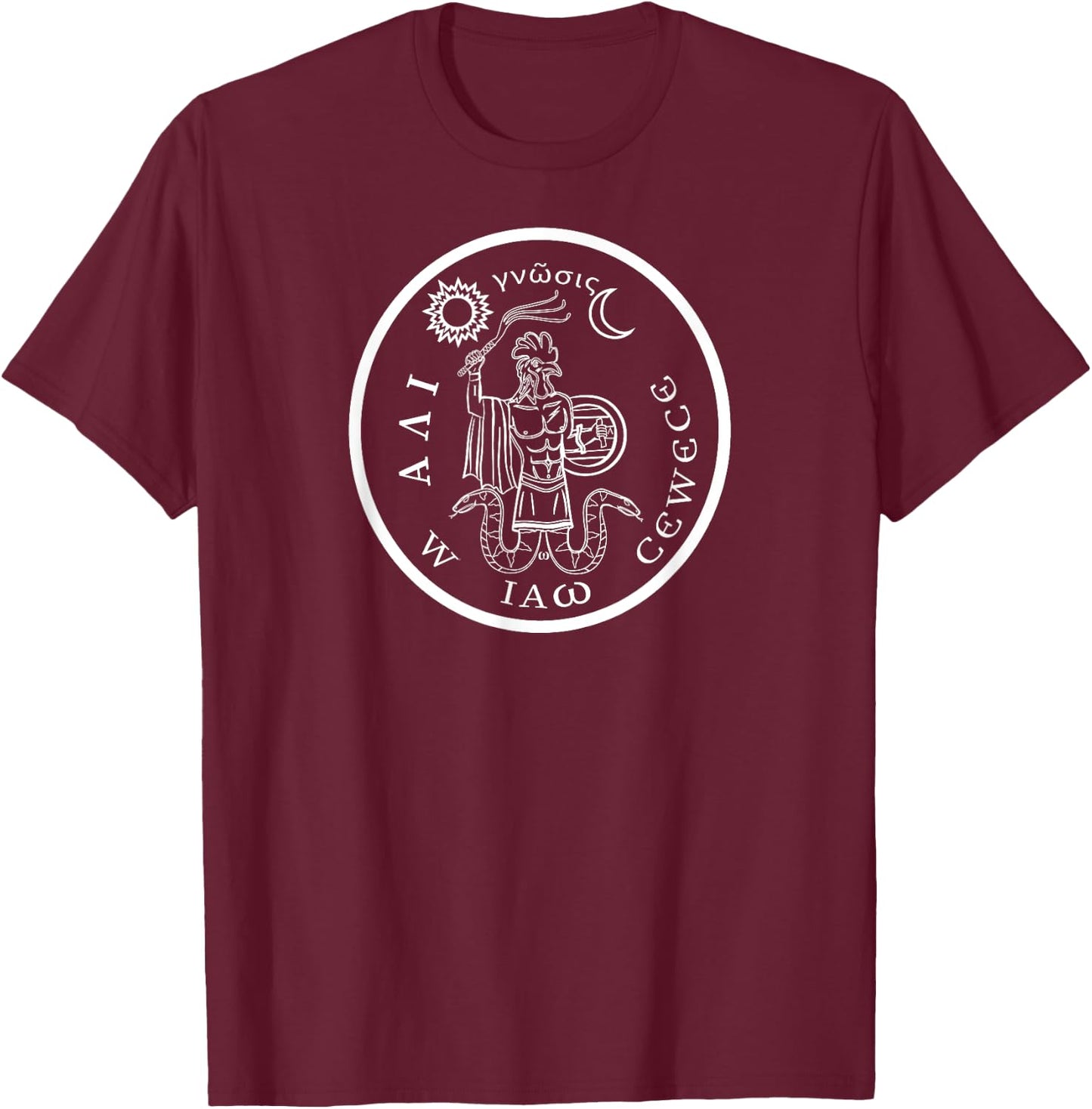 Abraxas God IAO T-Shirt - T-Shirt | Maroon