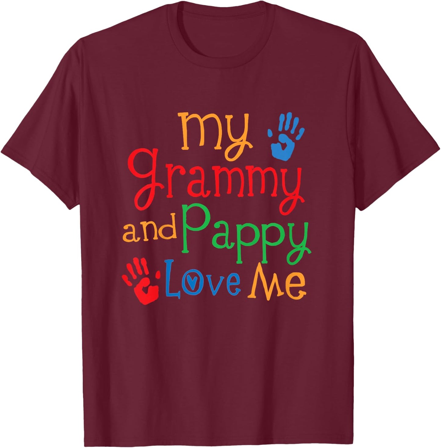 Grammy and Pappy Love Me T-Shirt - T-Shirt | Maroon