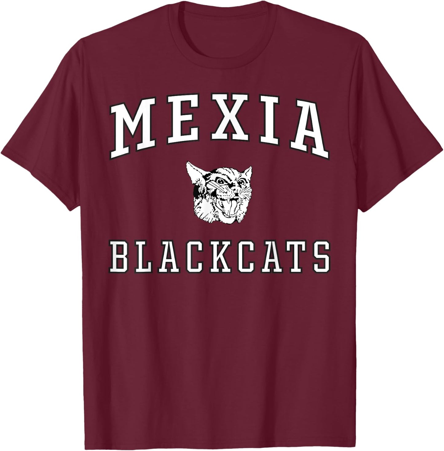 Mexia High School Blackcats C1 T-Shirt - T-Shirt | Maroon