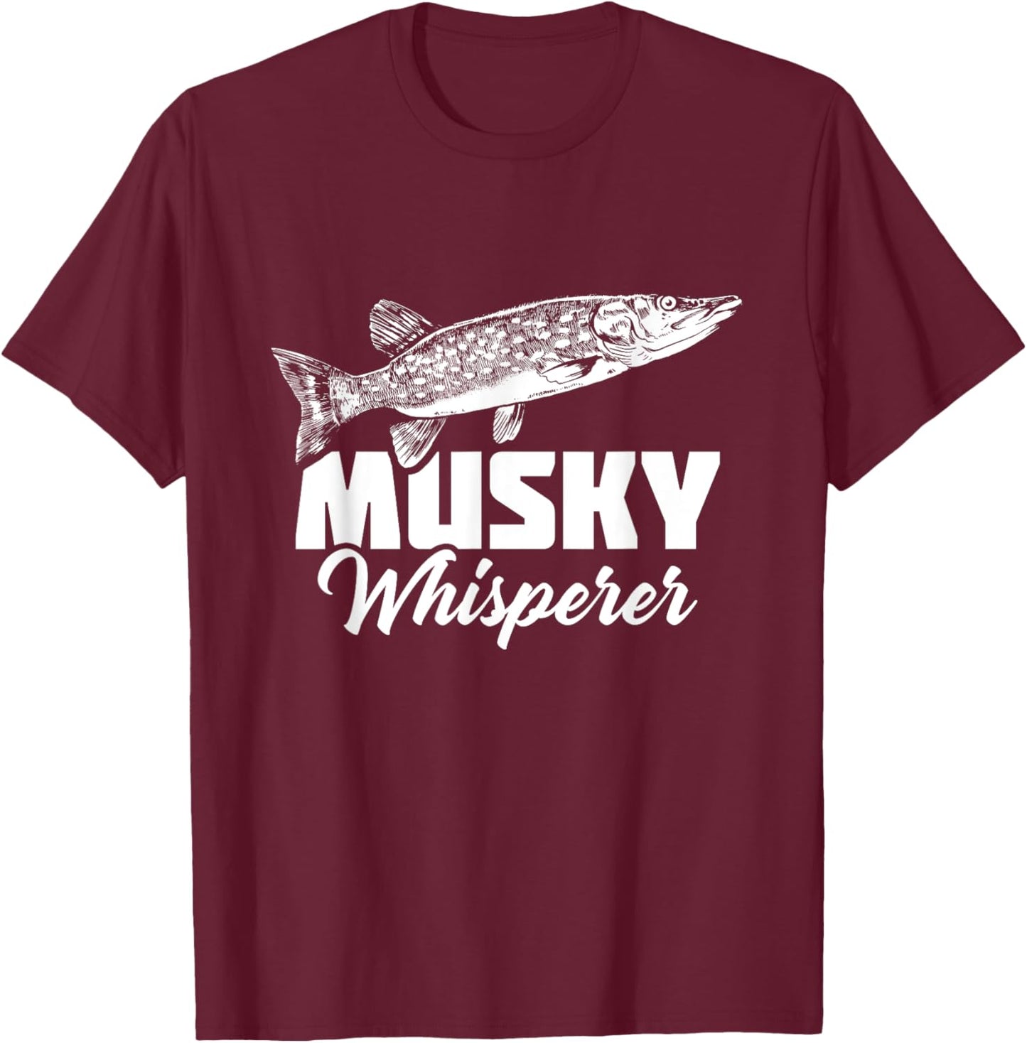 Musky Fishing Muskie Lure Fish Hunting Muskellunge T-Shirt - T-Shirt | Maroon