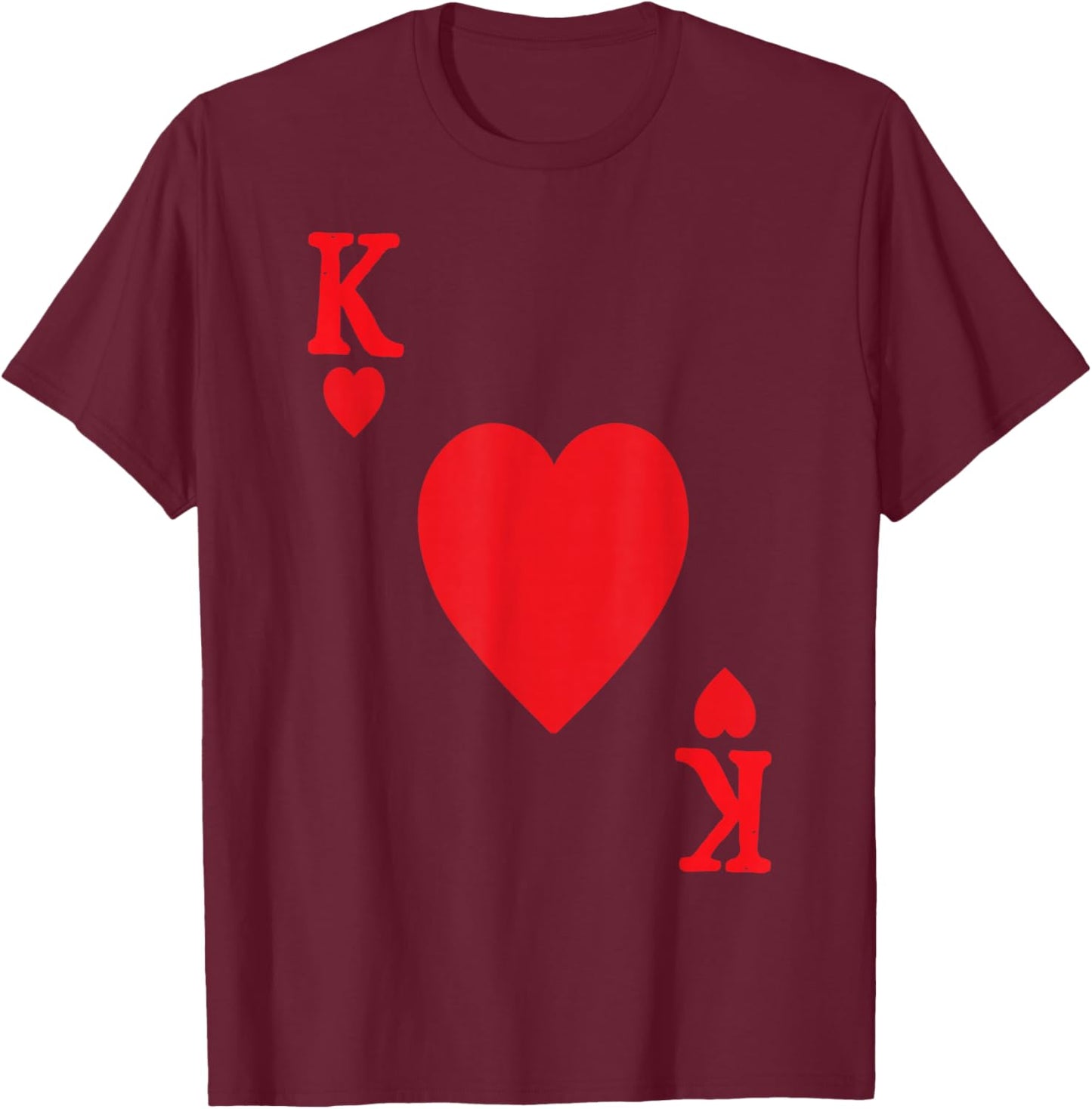 King of Hearts Valentine's Day Lover Royal Flush Joker Funny T-Shirt - T-Shirt | Maroon