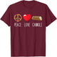 Cannoli Heart Italy Cannoli Lover Love Peace Italian Food T-Shirt - T-Shirt | Maroon