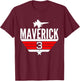 3 Year Old Top Maverick Jet Birthday Party Theme Shirt T-Shirt - T-Shirt | Maroon