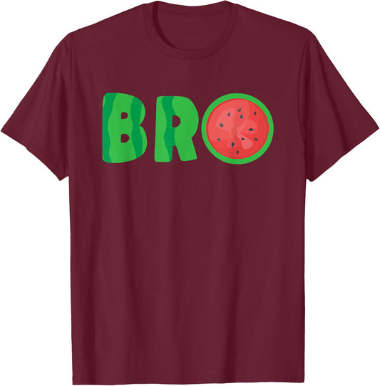 Bro Watermelon Cool Summer Tropical Fruit Melon T-Shirt - T-Shirt | Maroon