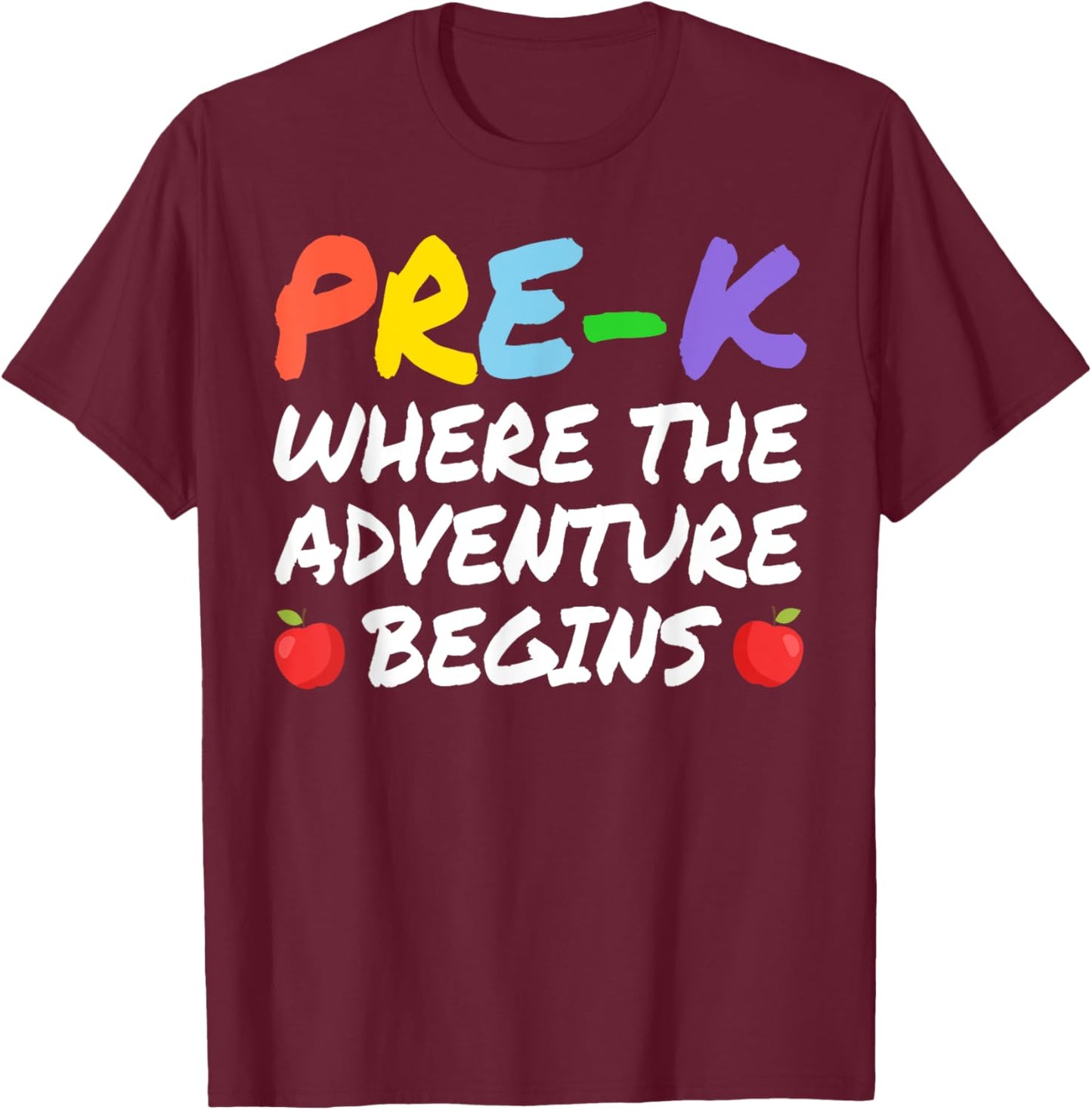 Funny Pre-K Teacher Art Women Kindergarten Preschool T-Shirt - T-Shirt | Maroon