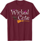 Wicked Cute Witch Halloween Costume Cat Broom Hat Gift Women Kids T-Shirt - T-Shirt | Maroon