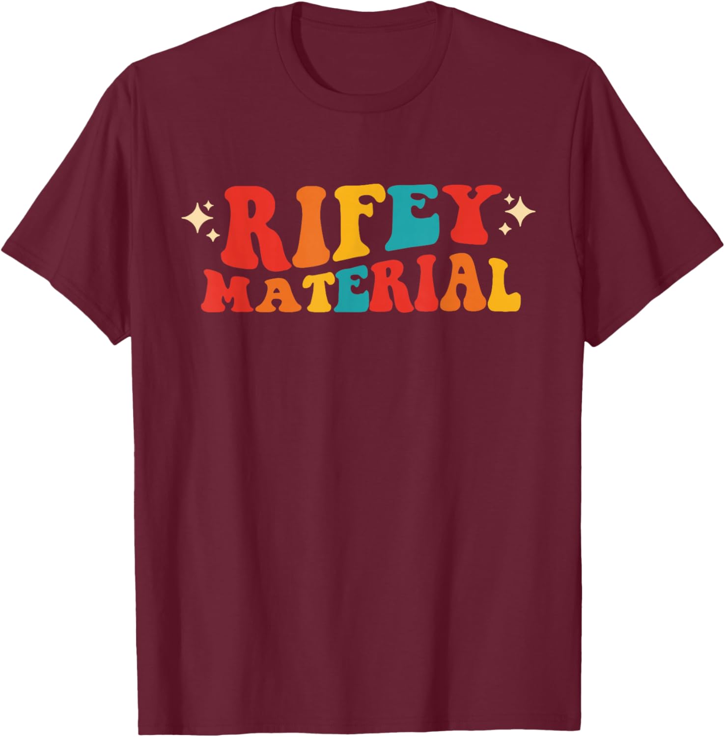 Rifey Material Vintage Apparel - Women's Humorous Occasion - Black, Small, Short Sleeve T-Shirt - T-Shirt | Maroon